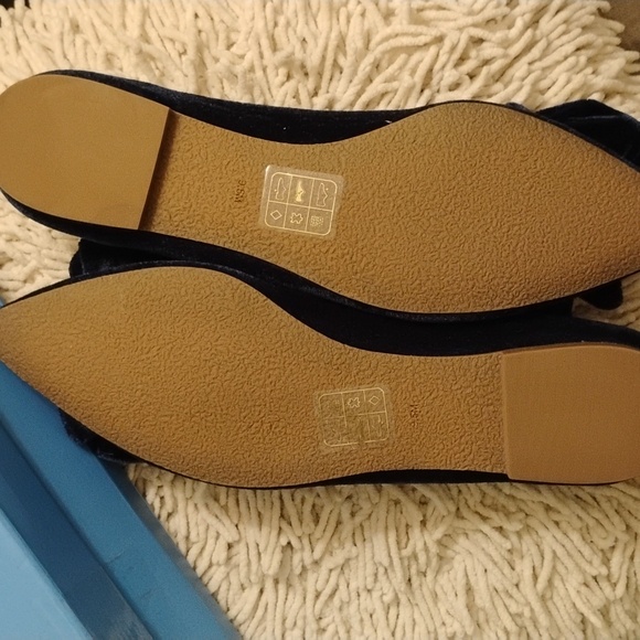 Jack Rogers Navy Velvet Bow Heidi Flats - Picture 5 of 6